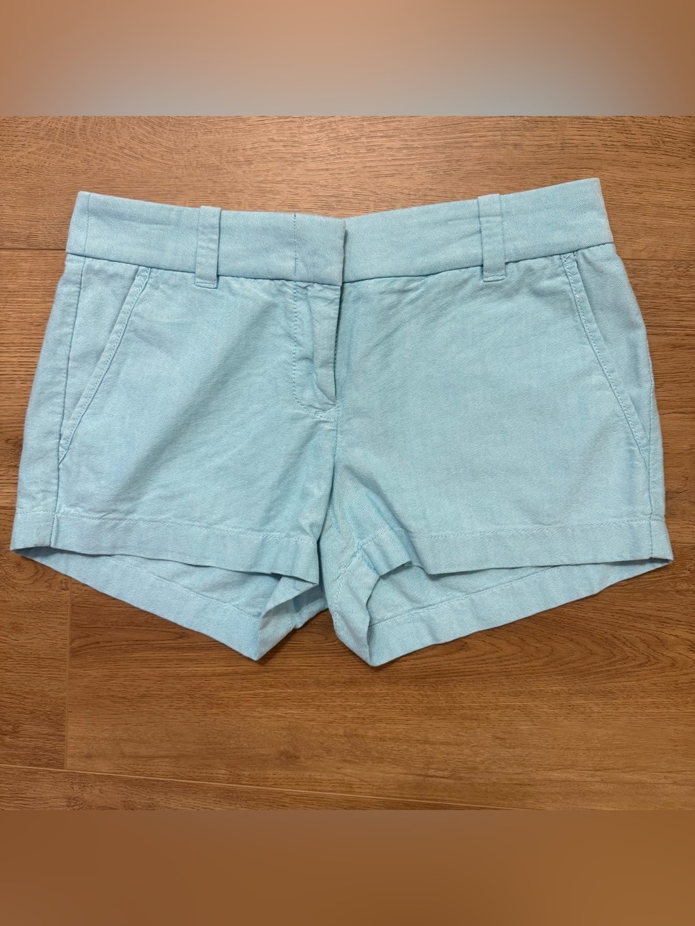 J.CREW Women's Light Blue Chino Shorts, 100% Cotton, Size 0